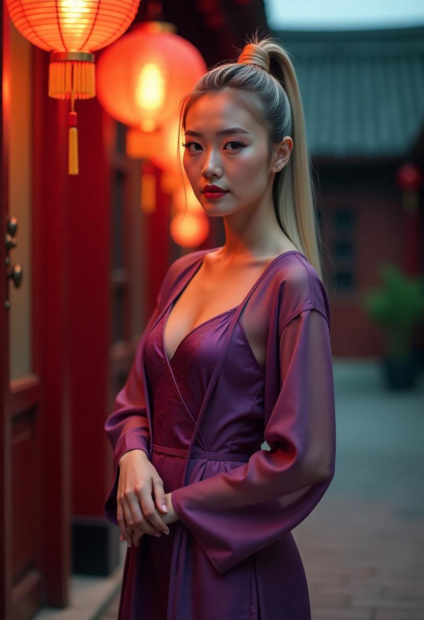 落叶桃树枝上的花芽特写